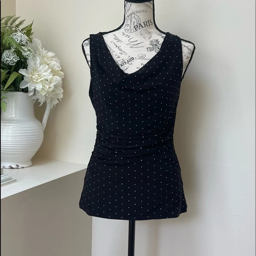 White‎ House Black Market Black Top With Sparkles - Picture 6 of 14